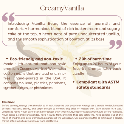 Creamy Vanilla - Scented Candle (4oz)