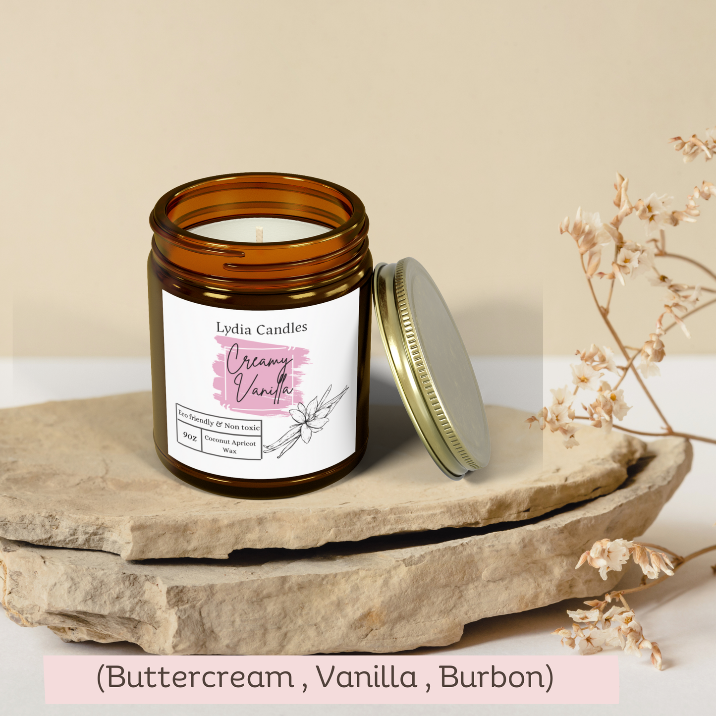 Creamy Vanilla - Scented Candle (9oz)