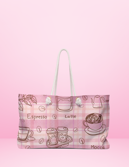 Cafe Charm - Brewing style with every sip. (Weekender Bag)