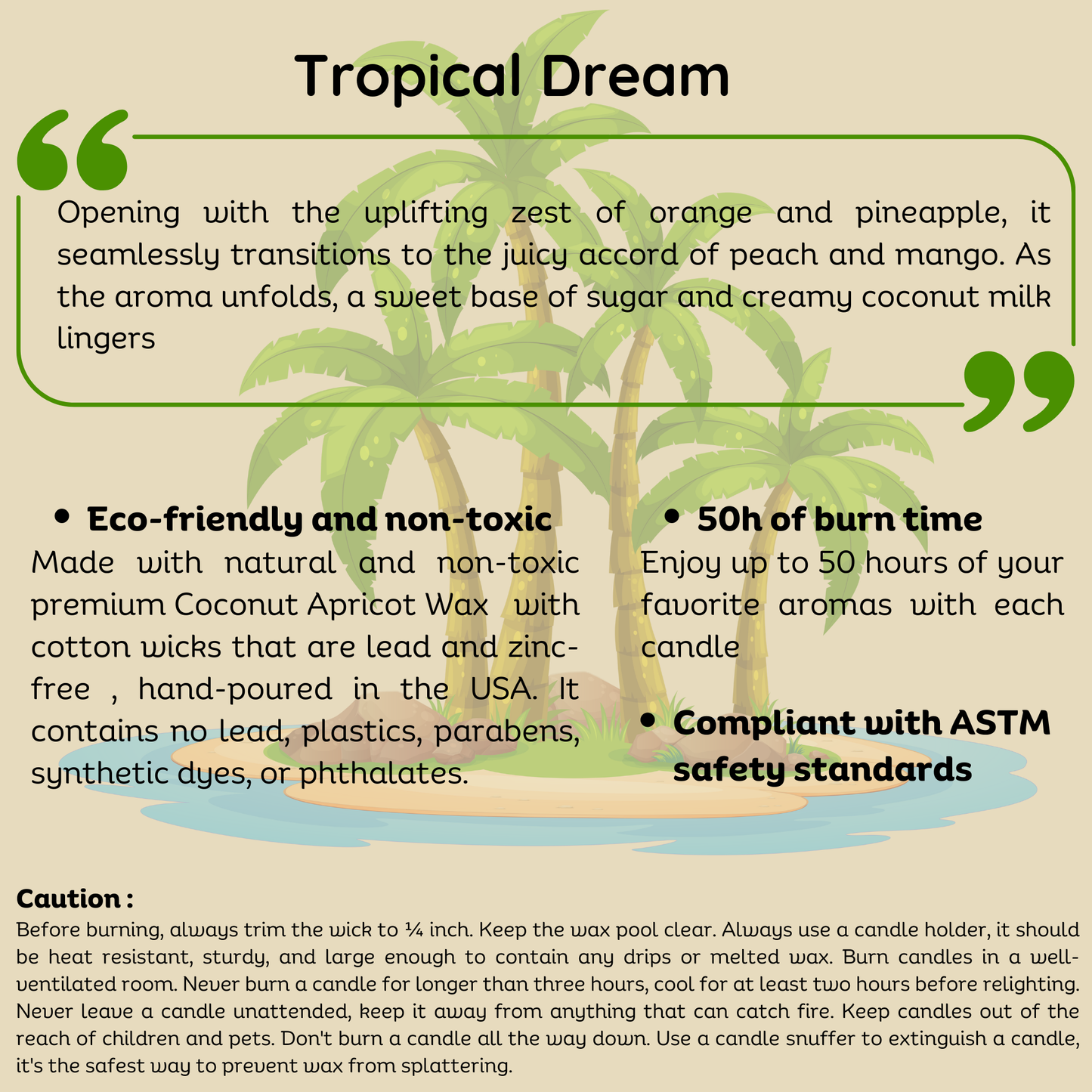 Tropical Dream - Scented Candle ( 9oz)